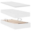 vidaXL Ágy tárolóval és matraccal Tiszta Fehér 90 x 200 cm Műbőr