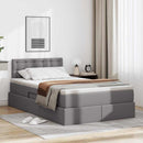 vidaXL Ágy tárolóval és matraccal tárolóval Szürke 120 x 190 cm Műbőr