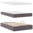 vidaXL Ágy tárolóval és matraccal tárolóval Szürke 120 x 190 cm Műbőr