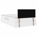 vidaXL Ágy tárolóval és matraccal Tiszta Fehér 120 x 200 cm Műbőr