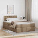 vidaXL Ágy tárolóval és matraccal fejtámlával Kávé 120 x 200 cm Műbőr