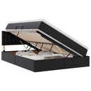 vidaXL Ágy tárolóval és matraccal matracmal Fekete 140 x 190 cm Műbőr
