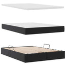 vidaXL Ágy tárolóval és matraccal matracmal Fekete 140 x 190 cm Műbőr