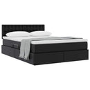 vidaXL Ágy tárolóval és matraccal matracmal Fekete 140 x 190 cm Műbőr