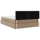 vidaXL Ágy tárolóval és matraccal matracmal Kávé 140 x 190 cm Műbőr