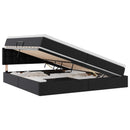 vidaXL Tárolós Ágy matracmal fejtámlával Fekete 200 x 200 cm Műbőr