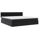 vidaXL Tárolós Ágy matracmal fejtámlával Fekete 200 x 200 cm Műbőr