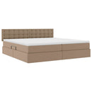 vidaXL Ágy tárolóval és matraccal matracmal Kávé 200 x 200 cm Műbőr