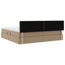 vidaXL Ágy tárolóval és matraccal matracmal Kávé 200 x 200 cm Műbőr
