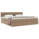 vidaXL Ágy tárolóval és matraccal matracmal Kávé 200 x 200 cm Műbőr