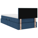 vidaXL Ágy tárolóval és matraccal matracmal Kék 90 x 200 cm Faanyag