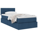 vidaXL Ágy tárolóval és matraccal matracmal Kék 90 x 200 cm Faanyag