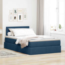 vidaXL Ágy tárolóval és matraccal matracmal Kék 120 x 200 cm Faanyag