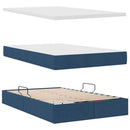 vidaXL Ágy tárolóval és matraccal matracmal Kék 120 x 200 cm Faanyag