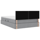 vidaXL Ágy tárolóval és matraccal Világosszürke 140 x 190 cm Faanyag