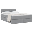 vidaXL Ágy tárolóval és matraccal Világosszürke 140 x 190 cm Faanyag