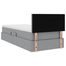 vidaXL Ágy tárolóval és matraccal Világosszürke 90 x 190 cm Faanyag