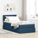 vidaXL Ágy tárolóval és matraccal fejtámlával Kék 90 x 190 cm Bársony