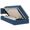 vidaXL Ágy tárolóval és matraccal fejtámlával Kék 90 x 190 cm Bársony
