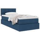 vidaXL Ágy tárolóval és matraccal fejtámlával Kék 90 x 190 cm Bársony
