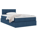 vidaXL Ágy tárolóval és matraccal matracmal Kék 120 x 190 cm Faanyag