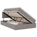 vidaXL Ágy tárolóval és matraccal Tópszínű 120 x 200 cm Faanyag
