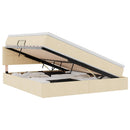 vidaXL Ágy tárolóval és matraccal matracmal Krém 160 x 200 cm Faanyag