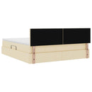 vidaXL Ágy tárolóval és matraccal matracmal Krém 160 x 200 cm Faanyag