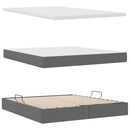 vidaXL Ágy tárolóval és matraccal Sötétszürke 180 x 200 cm Faanyag