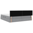 vidaXL Ágy tárolóval és matraccal Világosszürke 200 x 200 cm Faanyag
