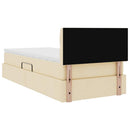 vidaXL Ágy tárolóval és matraccal Krém 90 x 190 cm Bársony