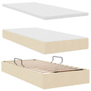 vidaXL Ágy tárolóval és matraccal Krém 90 x 190 cm Bársony