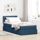vidaXL Ágy tárolóval és matraccal fejtámlával Kék 90 x 190 cm Bársony