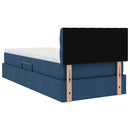 vidaXL Ágy tárolóval és matraccal fejtámlával Kék 90 x 190 cm Bársony