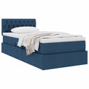 vidaXL Ágy tárolóval és matraccal fejtámlával Kék 90 x 190 cm Bársony