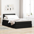 vidaXL Ágy tárolóval és matraccal Fekete 120 x 190 cm Faanyag