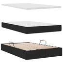 vidaXL Ágy tárolóval és matraccal Fekete 120 x 190 cm Faanyag
