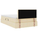 vidaXL Ágy tárolóval és matraccal matracmal Krém 120 x 190 cm Faanyag