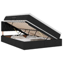 vidaXL Ágy tárolóval és matraccal Fekete 140 x 190 cm Faanyag
