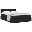 vidaXL Ágy tárolóval és matraccal Fekete 140 x 190 cm Faanyag