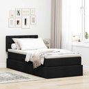 vidaXL Ágy tárolóval és matraccal matracmal Fekete 90 x 190 cm Faanyag
