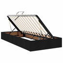 vidaXL Ágy tárolóval és matraccal matracmal Fekete 90 x 190 cm Faanyag