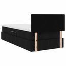 vidaXL Ágy tárolóval és matraccal matracmal Fekete 90 x 190 cm Faanyag