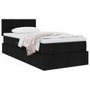 vidaXL Ágy tárolóval és matraccal matracmal Fekete 90 x 190 cm Faanyag