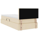 vidaXL Ágy tárolóval és matraccal Krém 90 x 190 cm Bársony