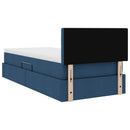 vidaXL Ágy tárolóval és matraccal matracmal Kék 90 x 200 cm Faanyag