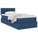 vidaXL Ágy tárolóval és matraccal matracmal Kék 90 x 200 cm Faanyag