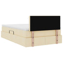 vidaXL Ágy tárolóval és matraccal matracmal Krém 120 x 190 cm Faanyag