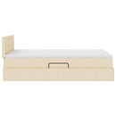 vidaXL Ágy tárolóval és matraccal matracmal Krém 120 x 190 cm Faanyag