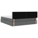 vidaXL Ágy tárolóval és matraccal Sötétszürke 160 x 200 cm Faanyag